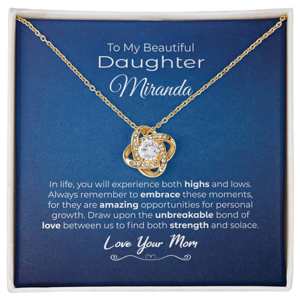 To My Beautiful Daughter Unbreakable Love Necklace Navy Blue