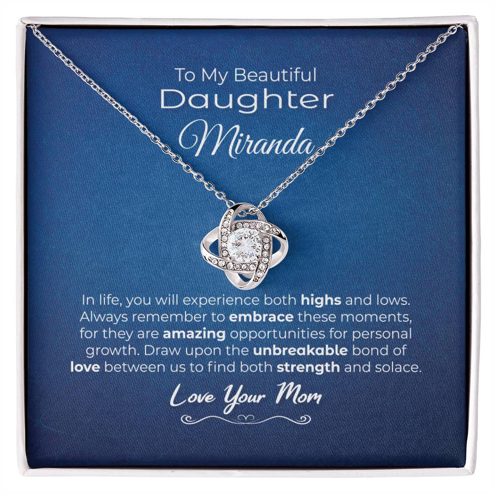 To My Beautiful Daughter Unbreakable Love Necklace Navy Blue