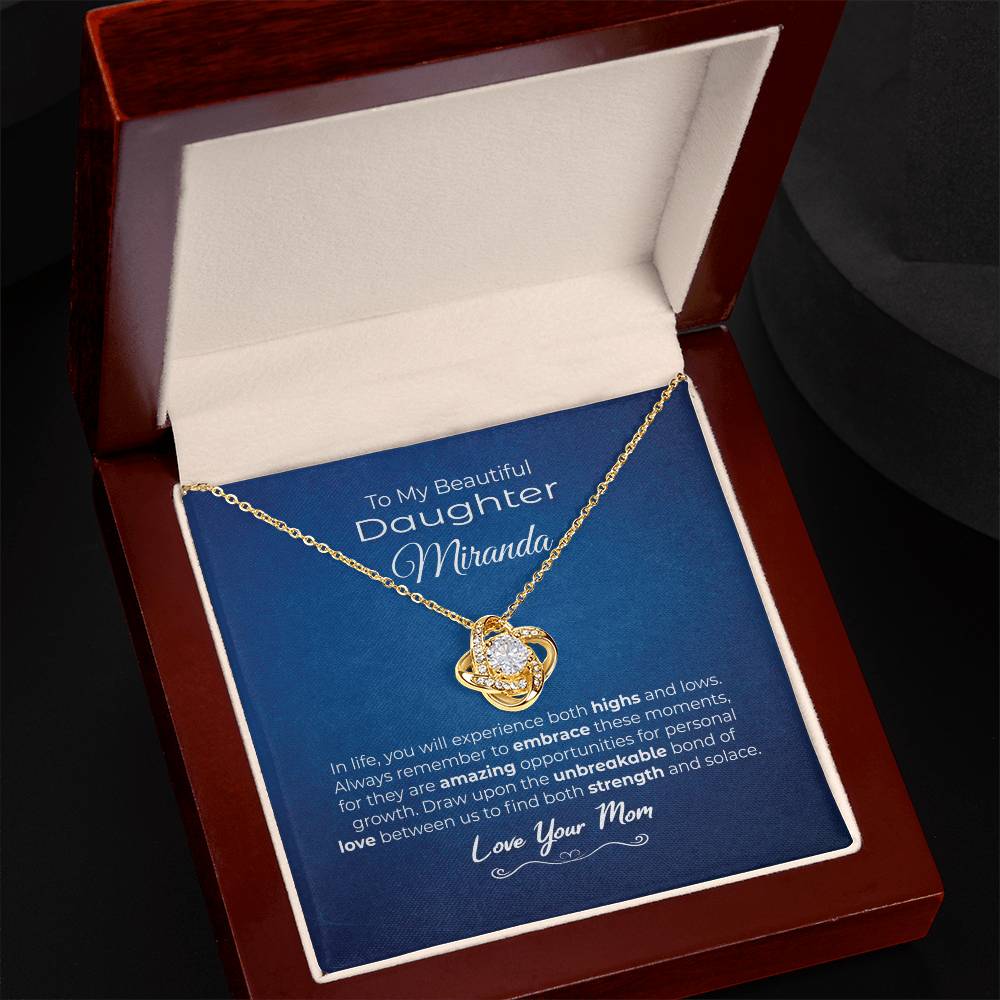 To My Beautiful Daughter Unbreakable Love Necklace Navy Blue