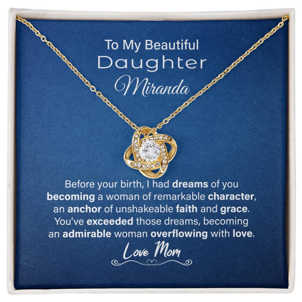 To My Beautiful Daughter Anchor of Faith Necklace Navy blue