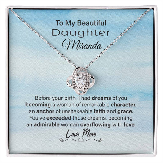 To My Beautiful Daughter Anchor of Faith Necklace Sky_blue