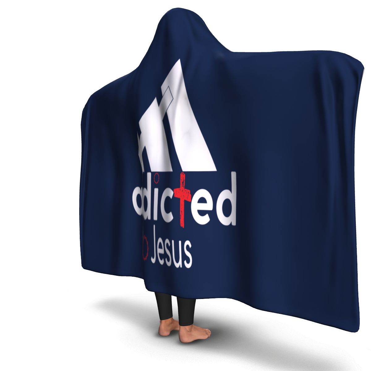 Cross Addicted To Jesus Hooded Blanket