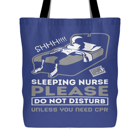 Sleeping Nurse Totebag